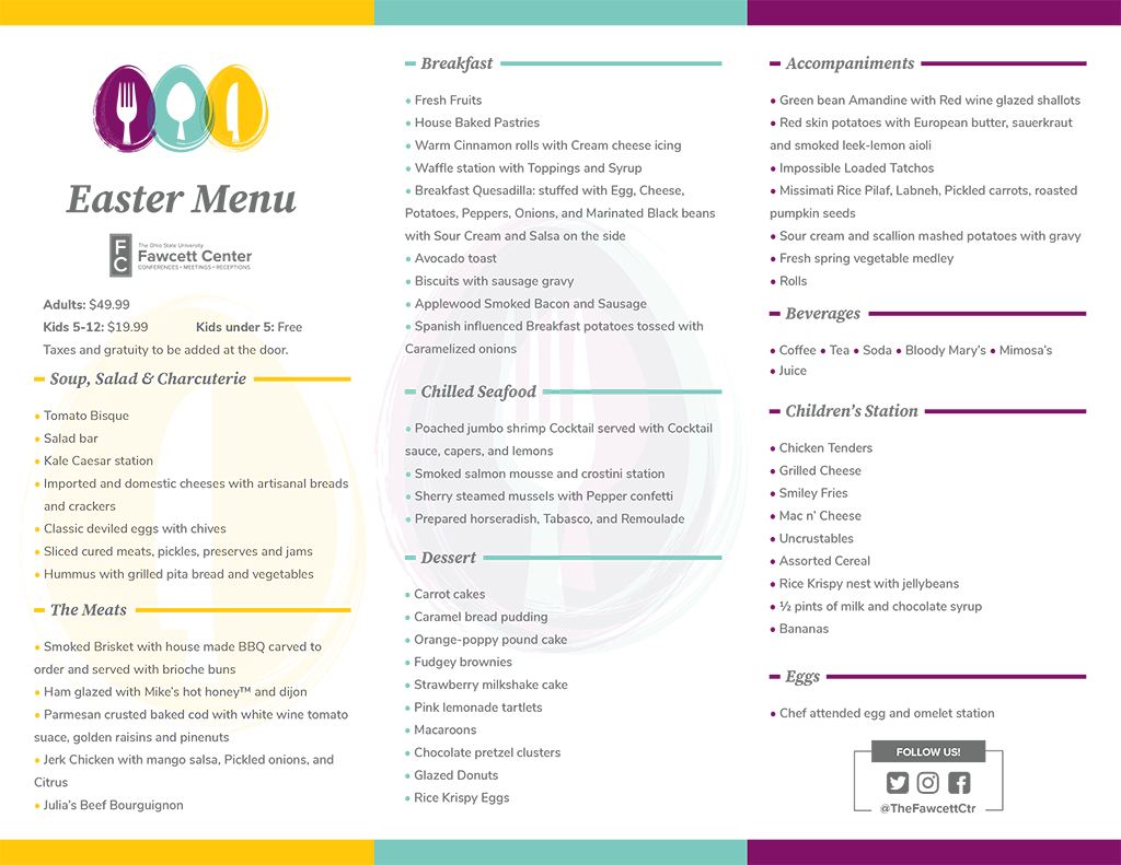 Easter Menu 2025 